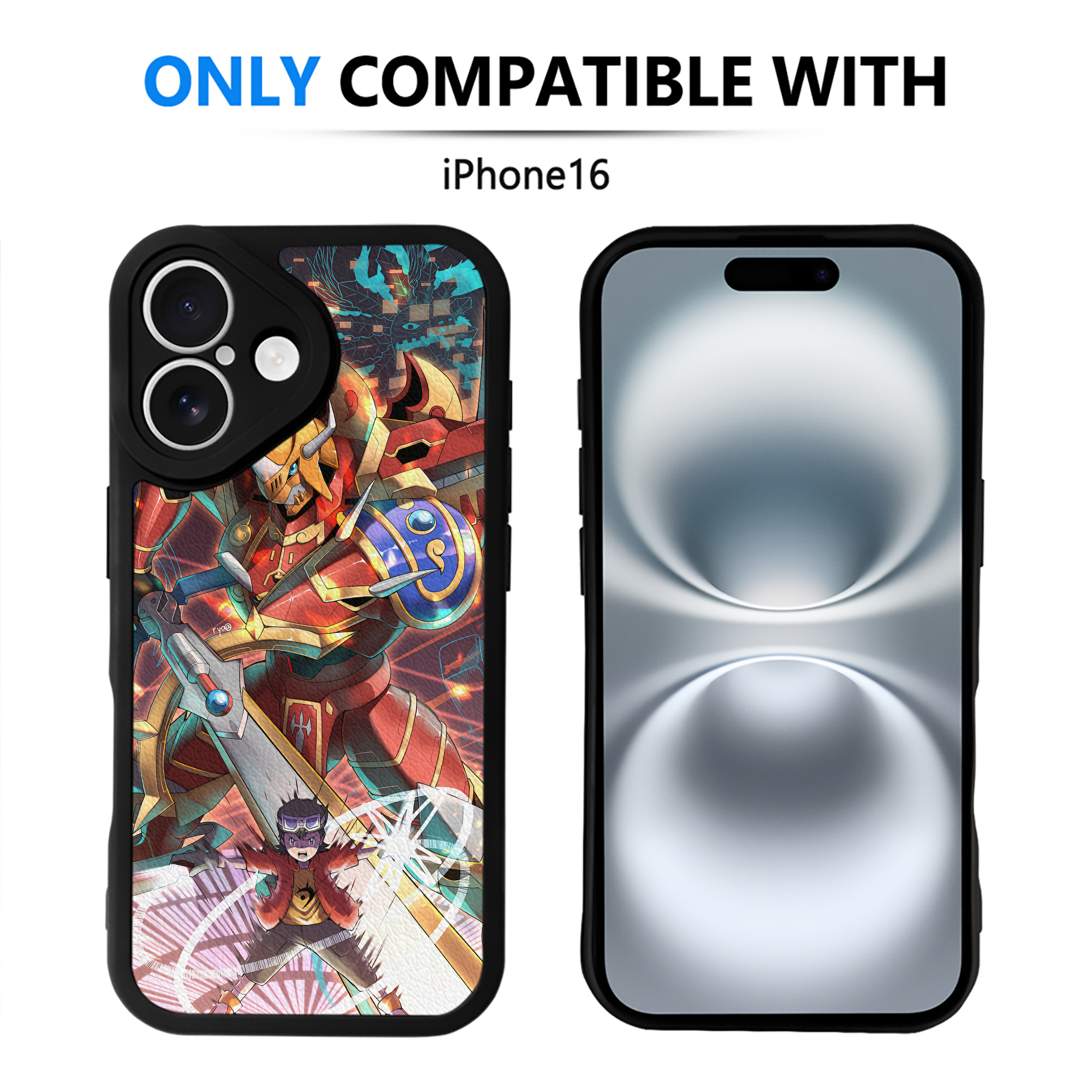 （画像用） Digimon デジタルモンスター/デジモン 【iPhone 16シリーズ対応】シリコンスマホケース（レザー調） 材質：シリコン